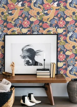 A-Street Prints Middleton Yanci Wallpaper - Orange