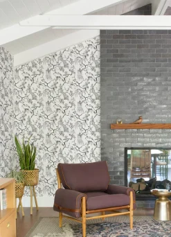 A-Street Prints Middleton Serena Wallpaper - Charcoal