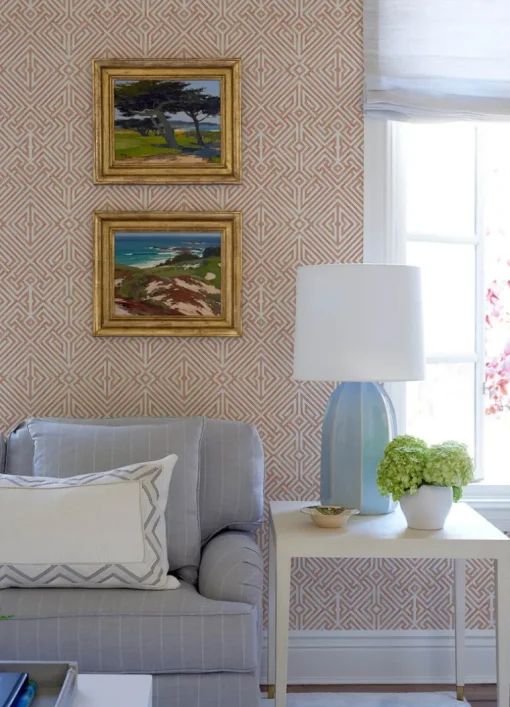 A-Street Prints Middleton Lyon Wallpaper - Coral