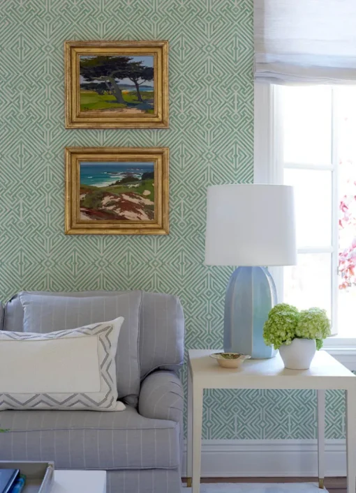 A-Street Prints Middleton Lyon Wallpaper - Green