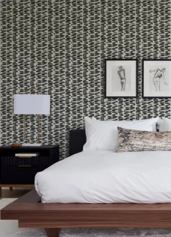 A-Street Prints Middleton Myrtle Wallpaper - Black