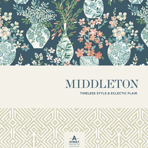 A-Street Prints Middleton Serena Wallpaper - Charcoal