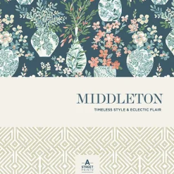 A-Street Prints Middleton Serena Wallpaper - Plum