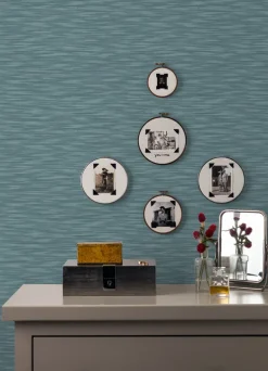 A-Street Prints Revival Benson Wallpaper - Dark Blue