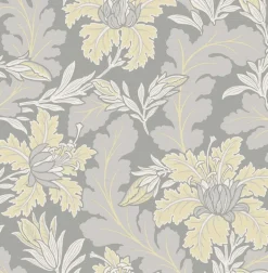 A-Street Prints Revival Butterfield Floral Wallpaper - Light Grey