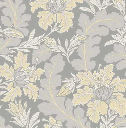 A-Street Prints Revival Butterfield Floral Wallpaper - Light Grey