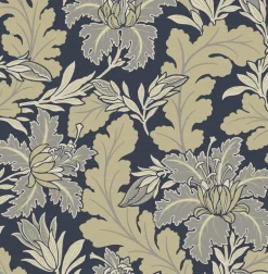 A-Street Prints Revival Butterfield Floral Wallpaper - Navy