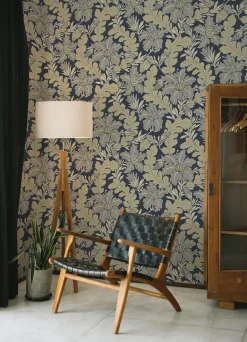 A-Street Prints Revival Butterfield Floral Wallpaper - Navy