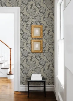 A-Street Prints Revival Butterfield Floral Wallpaper - Grey