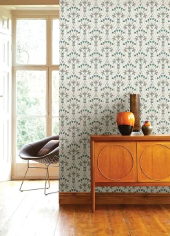 A-Street Prints Revival Dard Tulip Ogee Wallpaper - Teal
