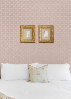 A-Street Prints Revival Larsson Ogee Wallpaper - Pink