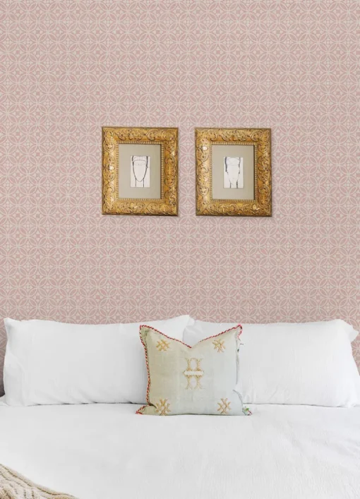 A-Street Prints Revival Larsson Ogee Wallpaper - Pink