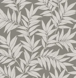 A-Street Prints Revival Morris Leaf Wallpaper - Dark Grey