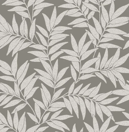 A-Street Prints Revival Morris Leaf Wallpaper - Dark Grey
