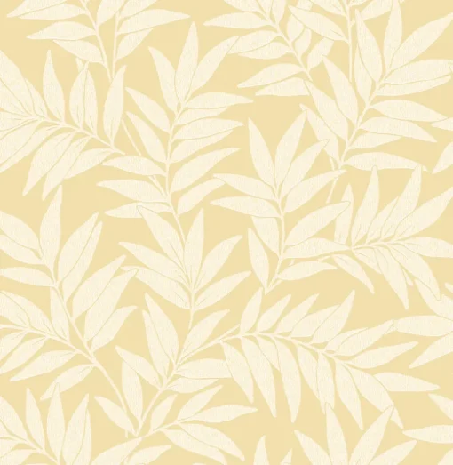A-Street Prints Revival Morris Leaf Wallpaper - Yellow