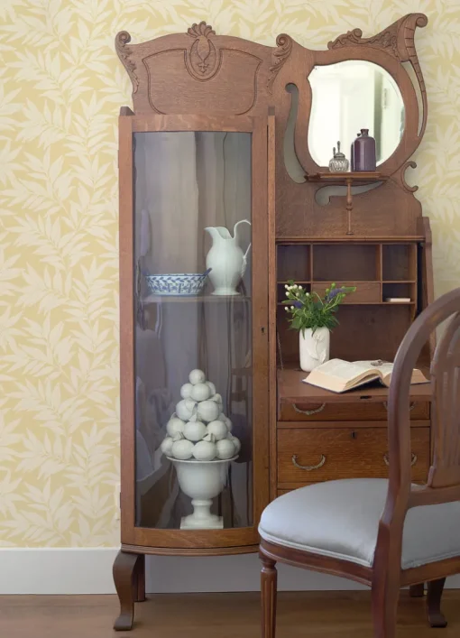 A-Street Prints Revival Morris Leaf Wallpaper - Yellow