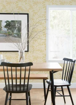 A-Street Prints Revival Morris Leaf Wallpaper - Yellow