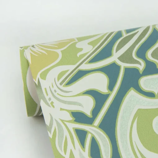 A-Street Prints Revival Mucha Ogee Wallpaper - Teal