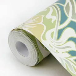 A-Street Prints Revival Mucha Ogee Wallpaper - Teal