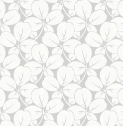 A-Street Prints Revival Robert Clover Wallpaper - Light Grey