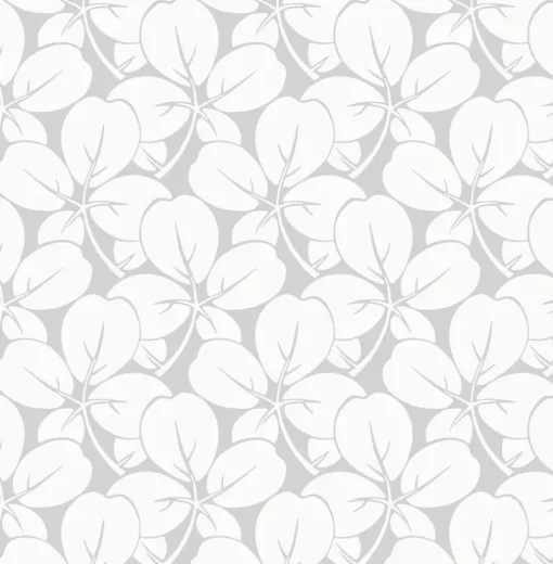 A-Street Prints Revival Robert Clover Wallpaper - Light Grey