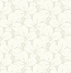 A-Street Prints Revival Robert Clover Wallpaper - Off White