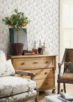 A-Street Prints Revival Robert Clover Wallpaper - Light Grey