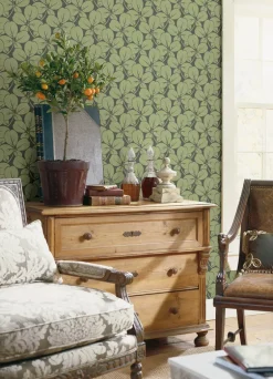 A-Street Prints Revival Robert Clover Wallpaper - Green
