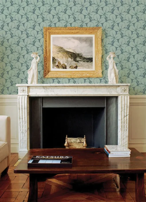 A-Street Prints Revival Robert Clover Wallpaper - Aqua