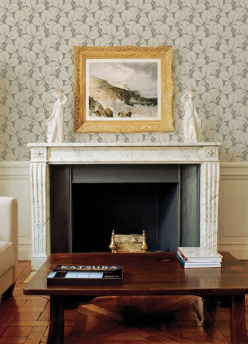 A-Street Prints Revival Robert Clover Wallpaper - Grey