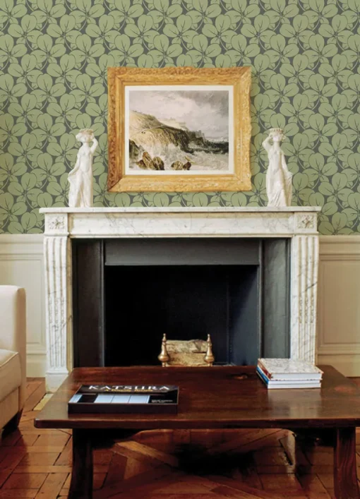 A-Street Prints Revival Robert Clover Wallpaper - Green