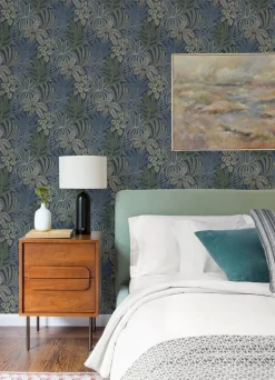 A-Street Prints Revival Sumner Wallpaper - Navy