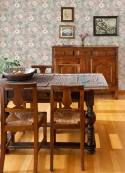 A-Street Prints Revival Voysey Floral Wallpaper - Pink