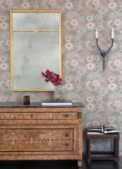 A-Street Prints Revival Voysey Floral Wallpaper - Pink