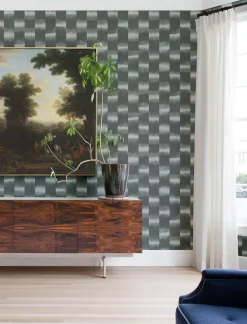 A-Street Prints Solace Baldwin Stripe Wallpaper - Slate