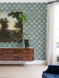 A-Street Prints Solace Baldwin Stripe Wallpaper - Teal
