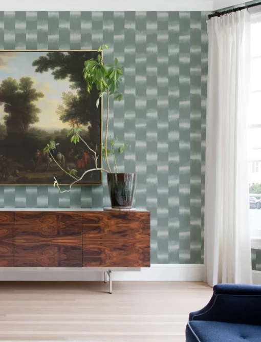 A-Street Prints Solace Baldwin Stripe Wallpaper - Teal