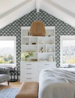 A-Street Prints Solace Baldwin Stripe Wallpaper - Slate