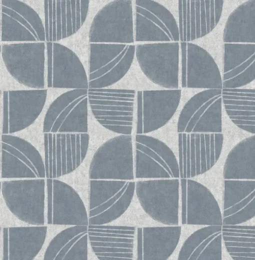 A-Street Prints Solace Baxter Mosaic Wallpaper - Denim