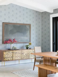 A-Street Prints Solace Burton Ogee Wallpaper - Pewter