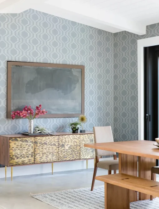 A-Street Prints Solace Burton Ogee Wallpaper - Pewter