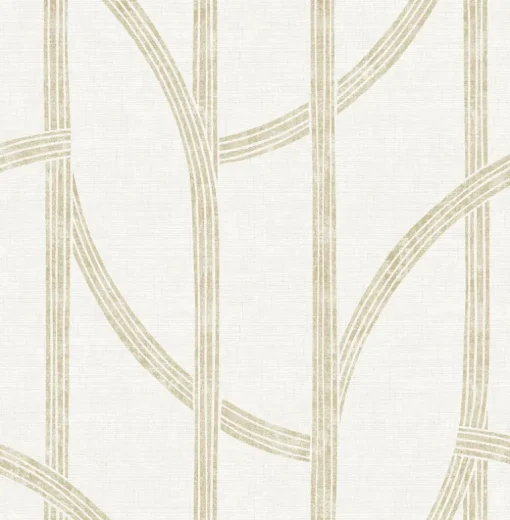 A-Street Prints Solace Harlow Contours Wallpaper - Gold