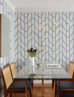 A-Street Prints Solace Harlow Contours Wallpaper - Indigo