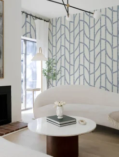 A-Street Prints Solace Harlow Contours Wallpaper - Indigo
