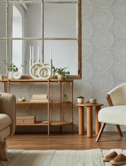 A-Street Prints Solace Salma Medallion Wallpaper - Grey