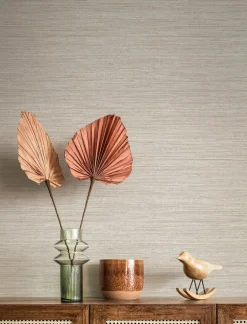 A-Street Prints Solace Sheehan Faux Grasscloth Wallpaper - Neutral