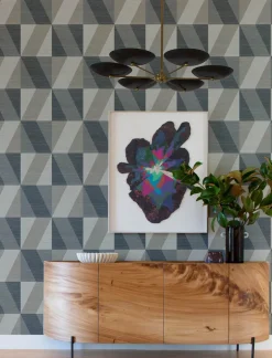 A-Street Prints Solace Winslow Geometric Wallpaper - Slate