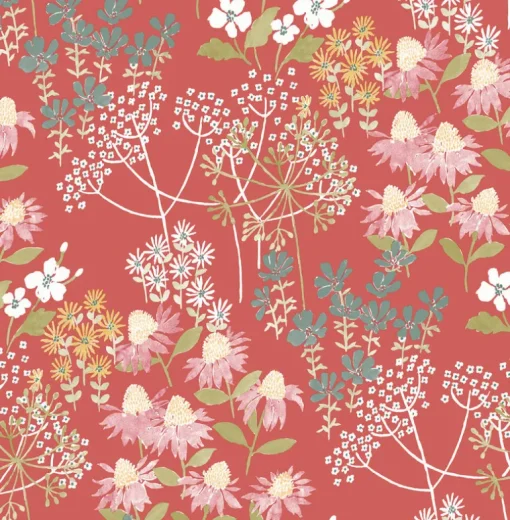 A-Street Prints Terrace Cultivate Wallpaper - Red