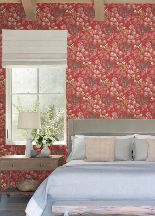 A-Street Prints Terrace Cultivate Wallpaper - Red