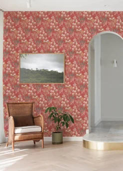 A-Street Prints Terrace Cultivate Wallpaper - Red